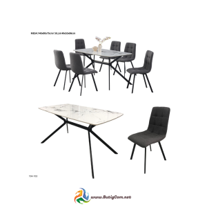 Juego Comedor Gris 6 Sillas