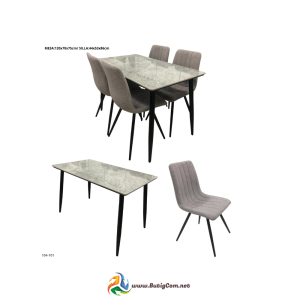 Juego Comedor Gris 4 Sillas