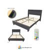 Cama Full Gris con USB/LED/Toma Corriente