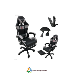 Silla Gaming Negra/Gris con Reposa Pie
