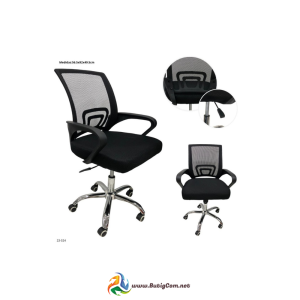 Silla de Oficina Negra/Base Metal Cromado